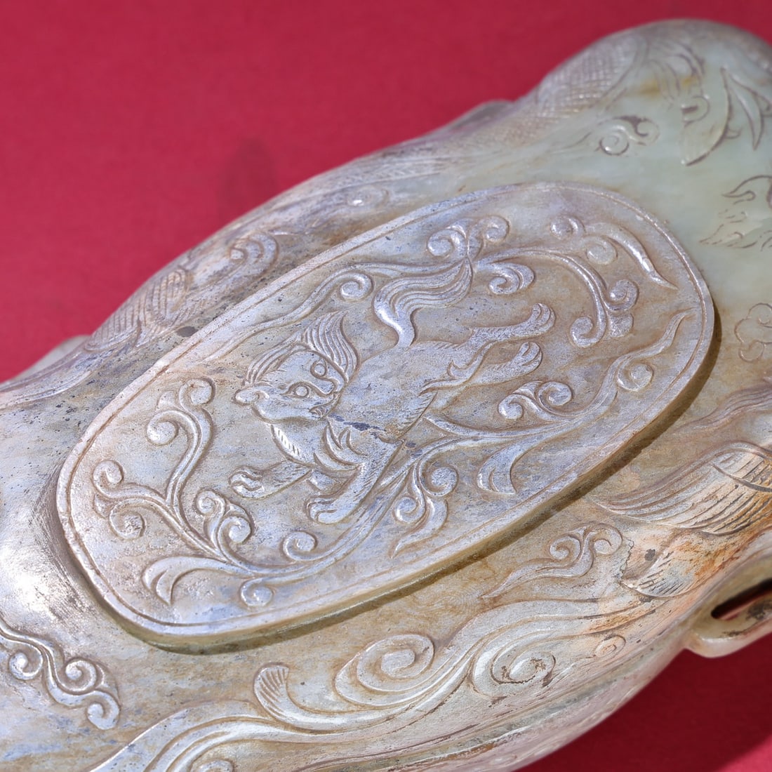 A Exquisite Hetian Jade Tiger Pattern Rouge Box - 3