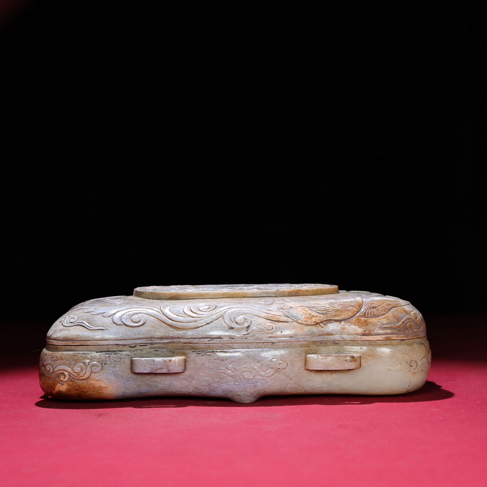 A Exquisite Hetian Jade Tiger Pattern Rouge Box - 8