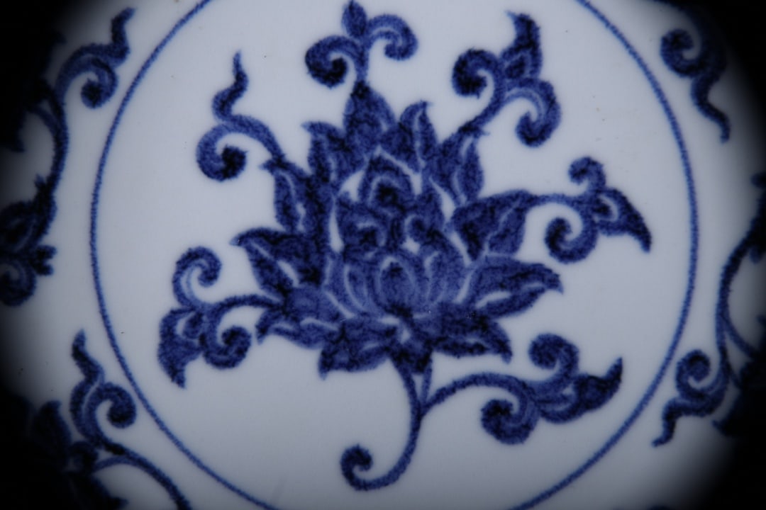 Blue and White Lotus Pattern Plate - 4