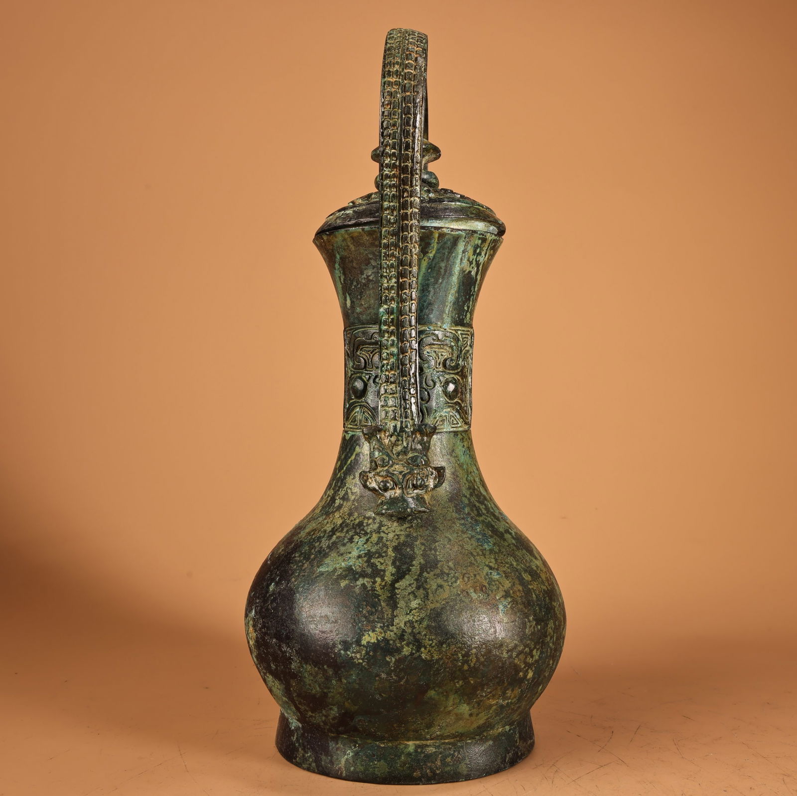 A Exquisite Bronze Handled Beam Vase - 2