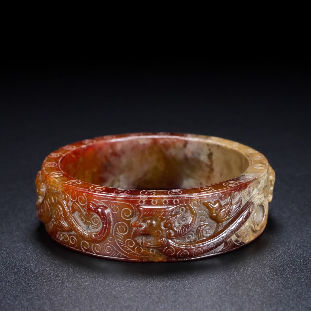A Rare Hetian Jade Bracelets: A Rare Hetian Jade Bracelets,Han Dynasty, China,Size:6.3cm, Weight:104g ?????,????