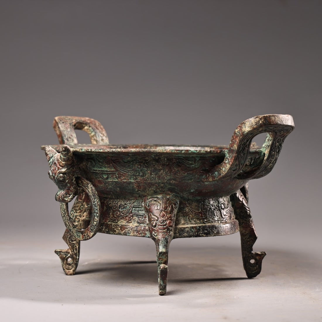 A Exquisite Bronze Beast-Face Pattern Pot - 6