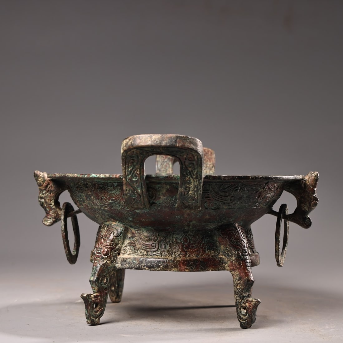 A Exquisite Bronze Beast-Face Pattern Pot - 7