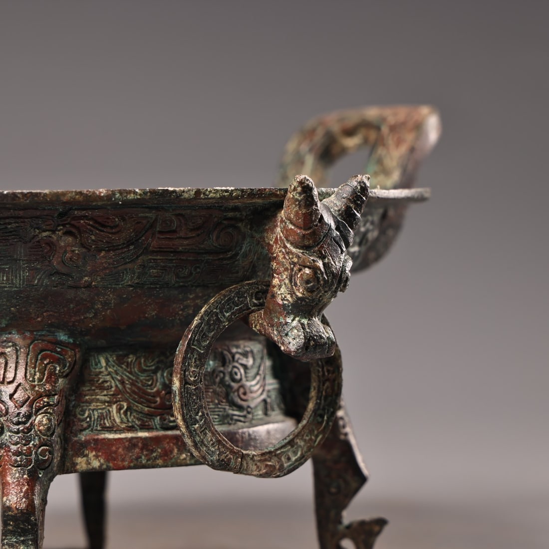 A Exquisite Bronze Beast-Face Pattern Pot - 8