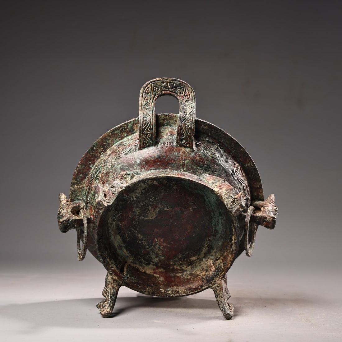 A Exquisite Bronze Beast-Face Pattern Pot - 9