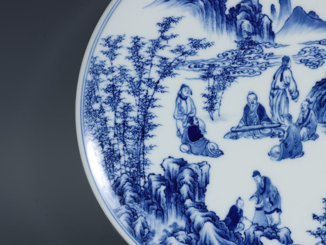 A Exquisite Blue and White Lotus Figures Pattern Box - 5