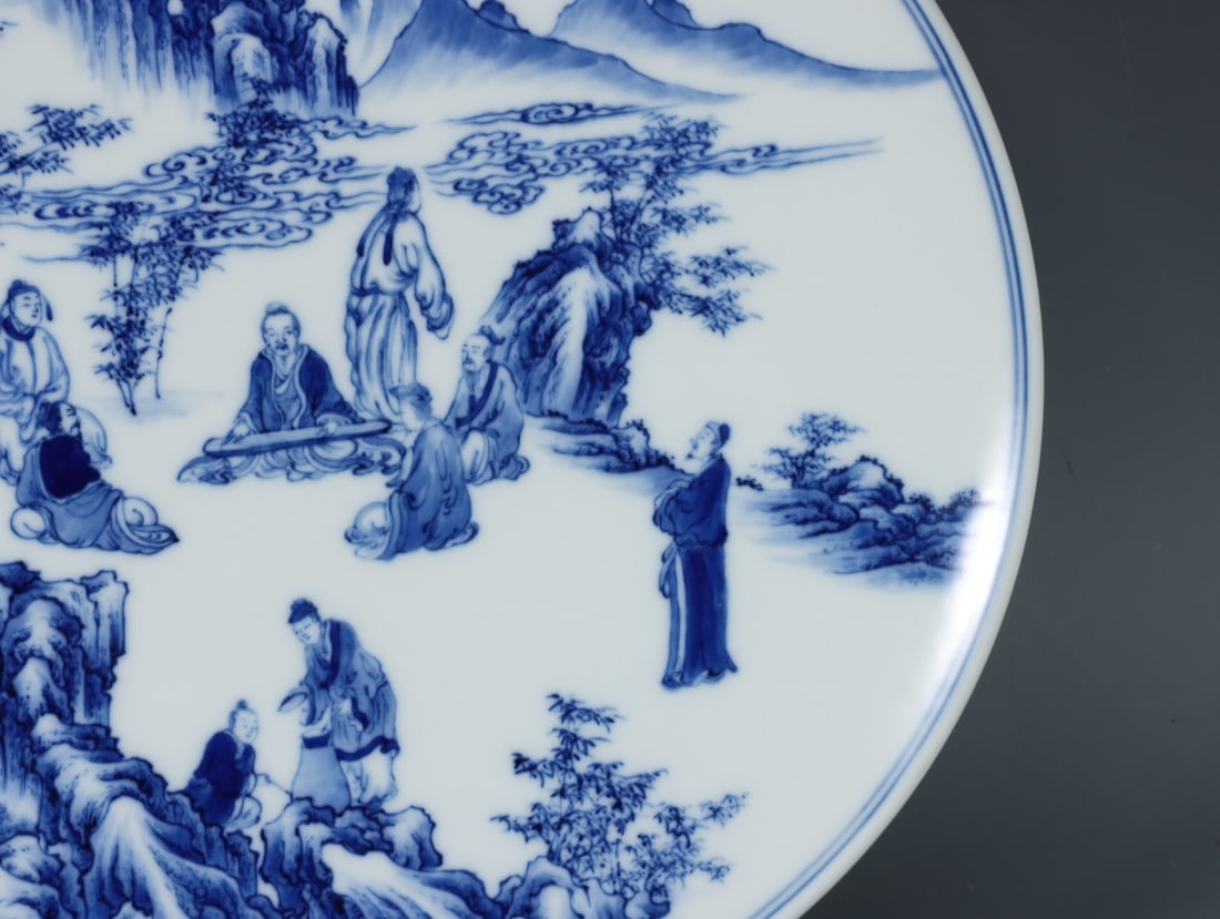 A Exquisite Blue and White Lotus Figures Pattern Box - 6