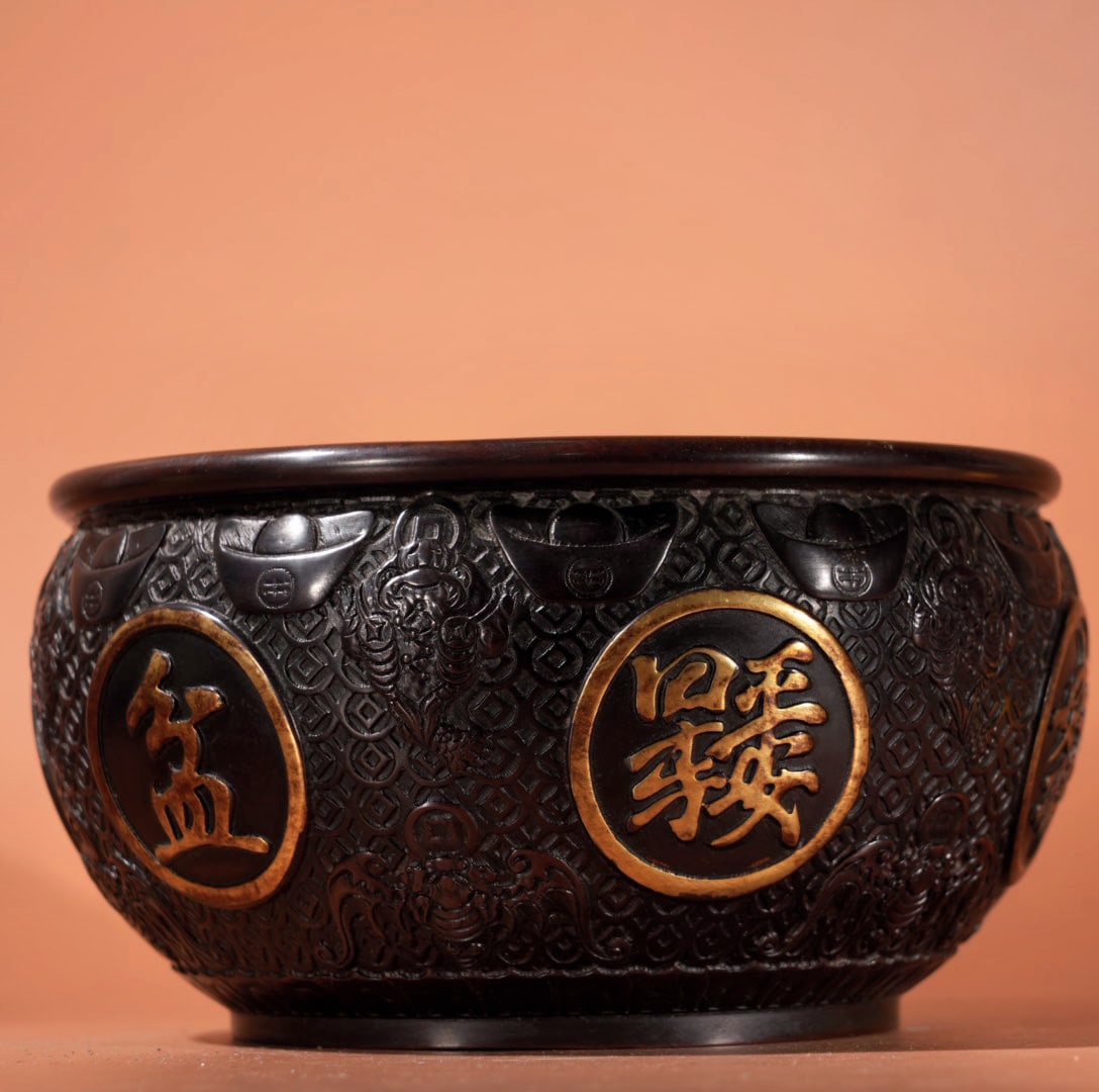 A Exquisite Gilt Bronze Basin - 5