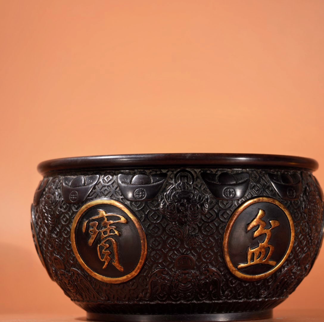 A Exquisite Gilt Bronze Basin - 6