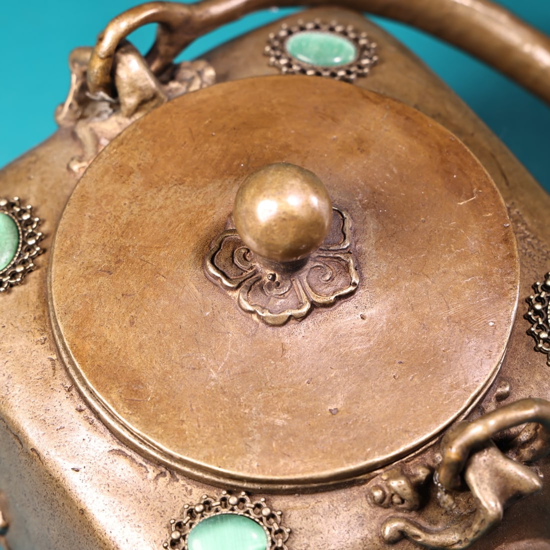 A Exquisite Bronze Carved Fish Pattern Teapot - 7