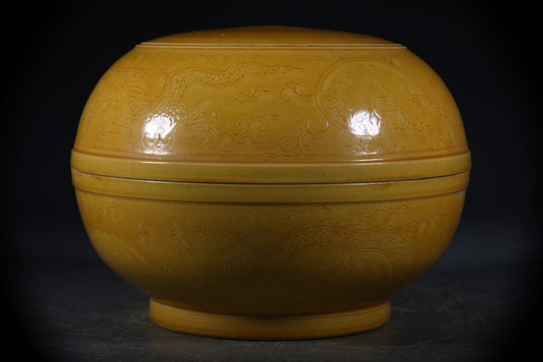 Yellow Glazed Dragon Pattern Box (1 of 9)