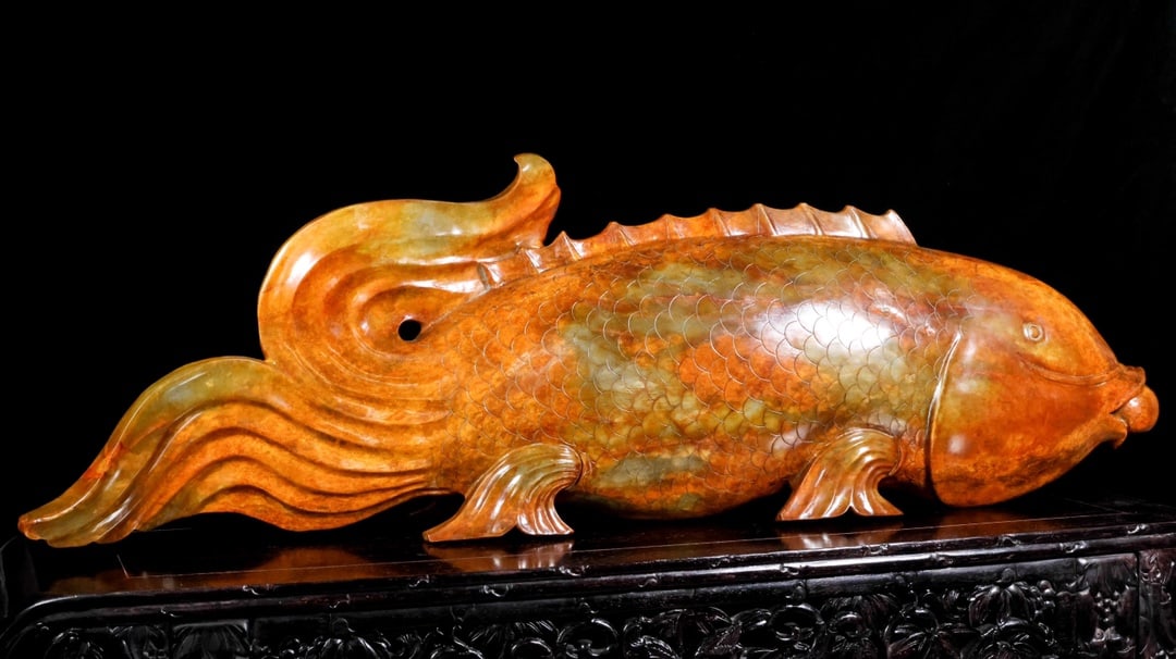 A Rare Hetian Jade Fish - 2