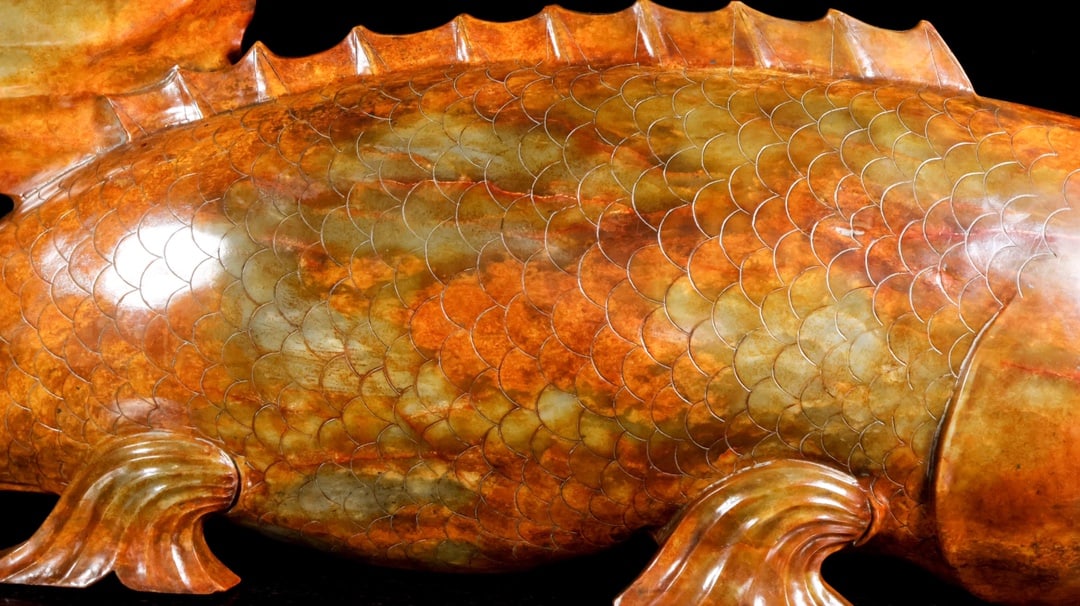 A Rare Hetian Jade Fish - 4