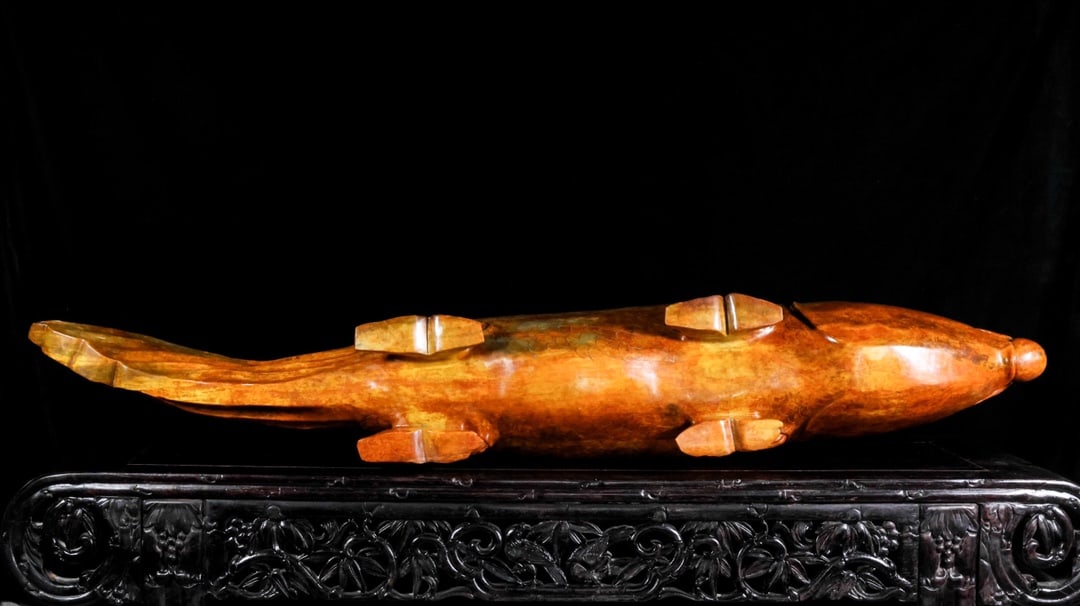 A Rare Hetian Jade Fish - 9