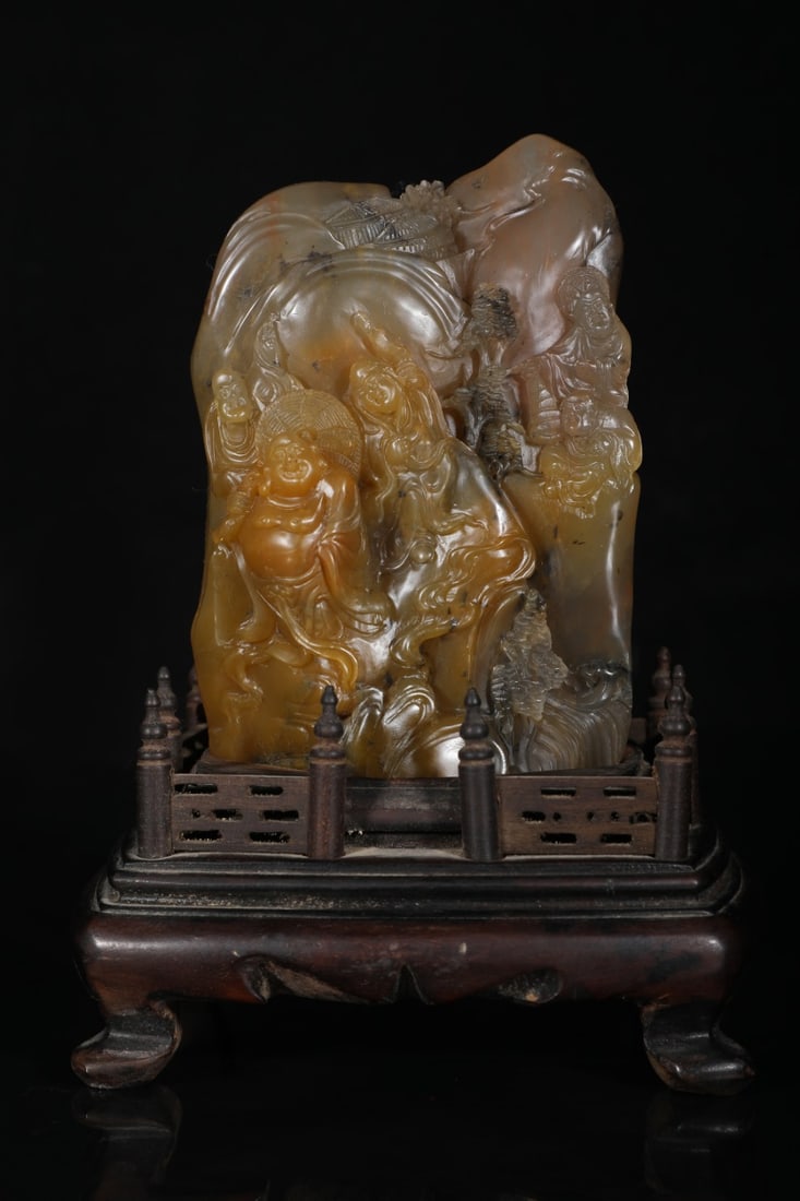 A Exquisite Shoushan Stone Figures Ornament: A Exquisite Shoushan Stone Figures Ornament,Qing Dynasty, China,Size:6.5xx10.5cm,Weight:463g ???????,????