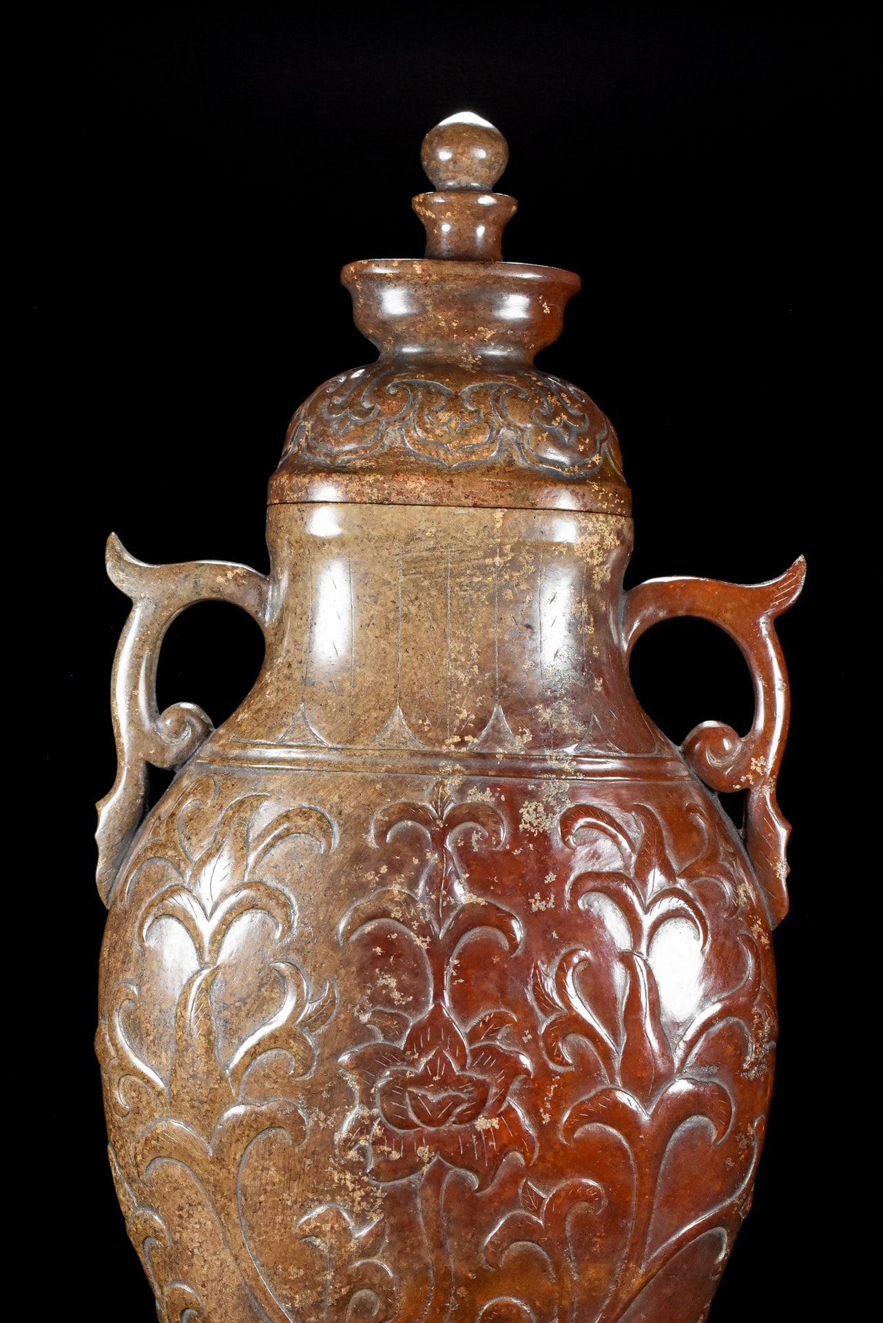 A Exquisite Hetian Jade Flower Pattern Vase - 2