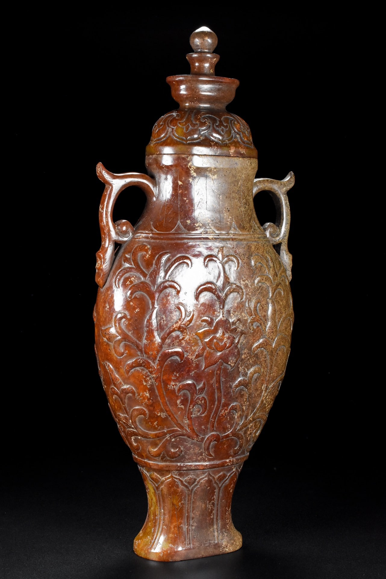 A Exquisite Hetian Jade Flower Pattern Vase - 5