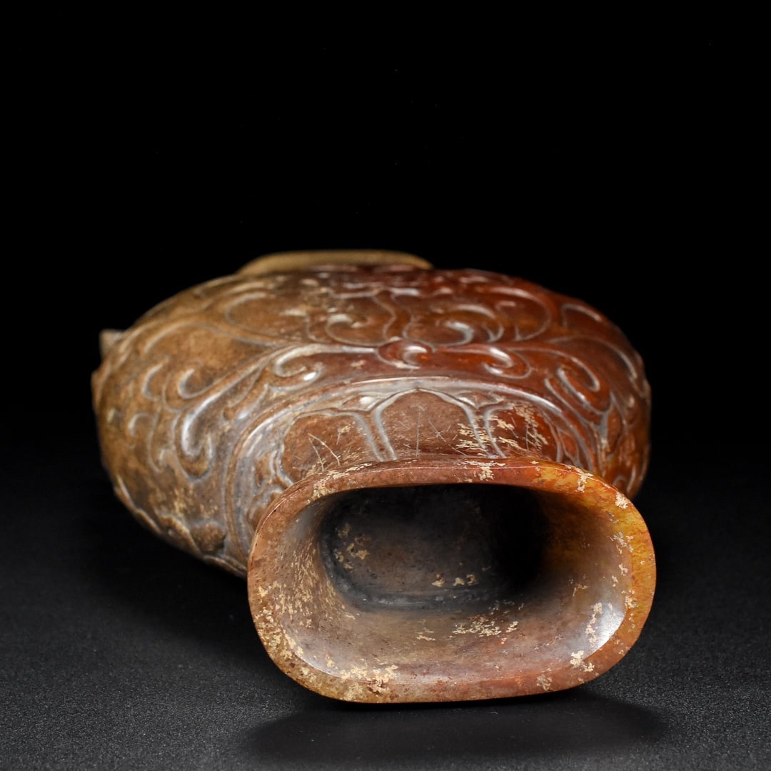 A Exquisite Hetian Jade Flower Pattern Vase - 6