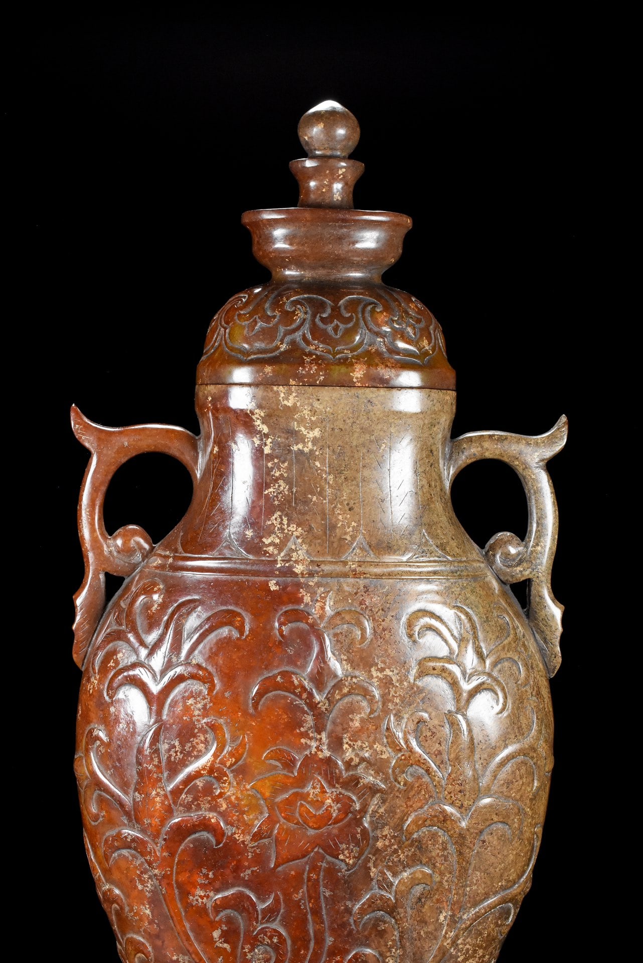 A Exquisite Hetian Jade Flower Pattern Vase - 8