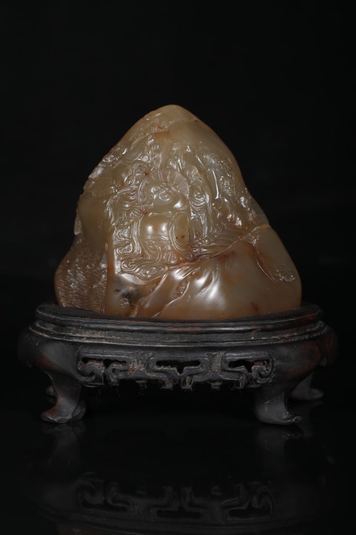 A Exquisite Shoushan Stone Buddha statue Pattern Ornament: A Exquisite Shoushan Stone Buddha statue Pattern Ornament,Qing Dynasty, China,Size:9.5xx8.5cm,Weight:481g ?????????,????