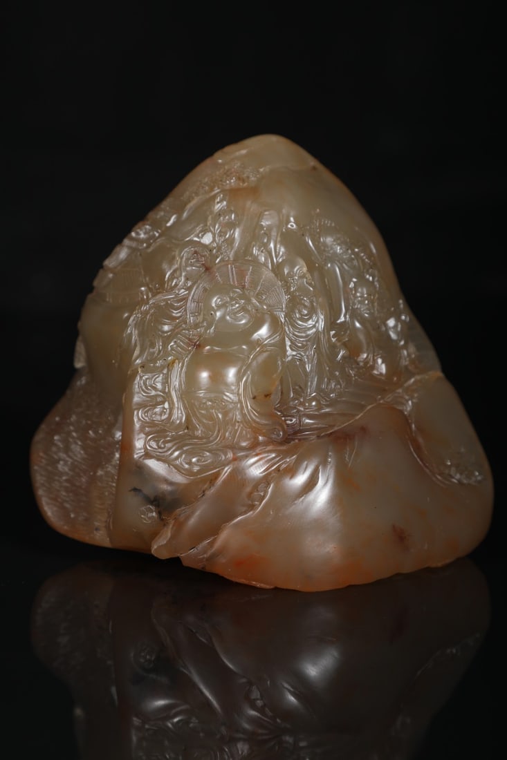 A Exquisite Shoushan Stone Buddha statue Pattern Ornament - 2