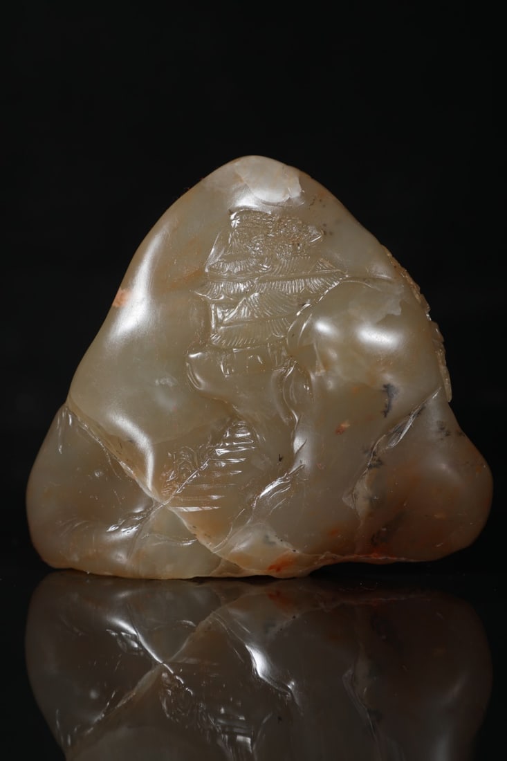 A Exquisite Shoushan Stone Buddha statue Pattern Ornament - 4