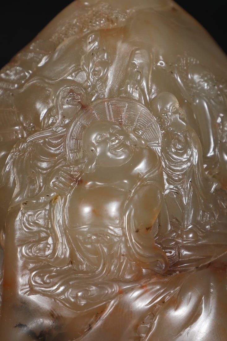 A Exquisite Shoushan Stone Buddha statue Pattern Ornament - 9