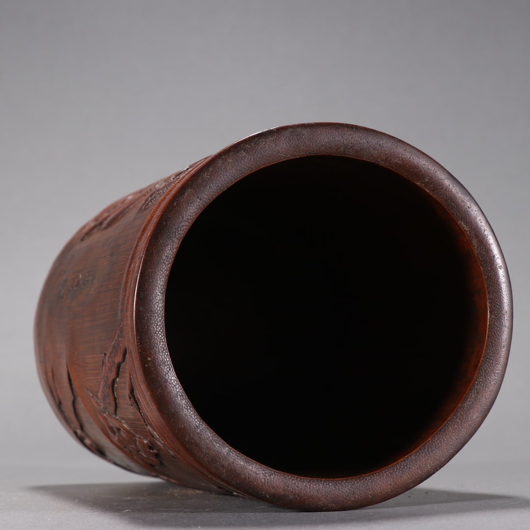 A Exquisite Bamboo Carving Figures Pattern Brush Pot - 8