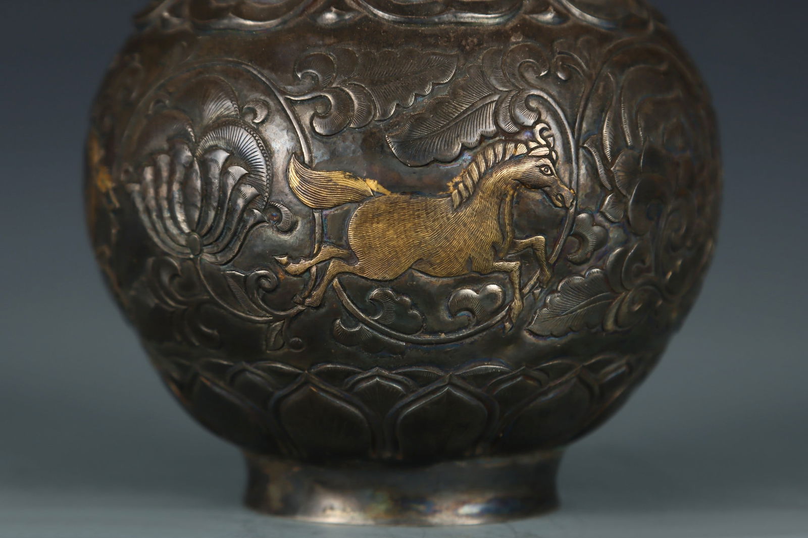 A Exquisite Silver Carved Auspicious Beast Pattern Ewer - 5