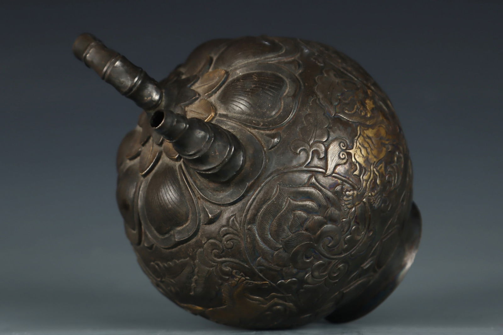 A Exquisite Silver Carved Auspicious Beast Pattern Ewer - 7