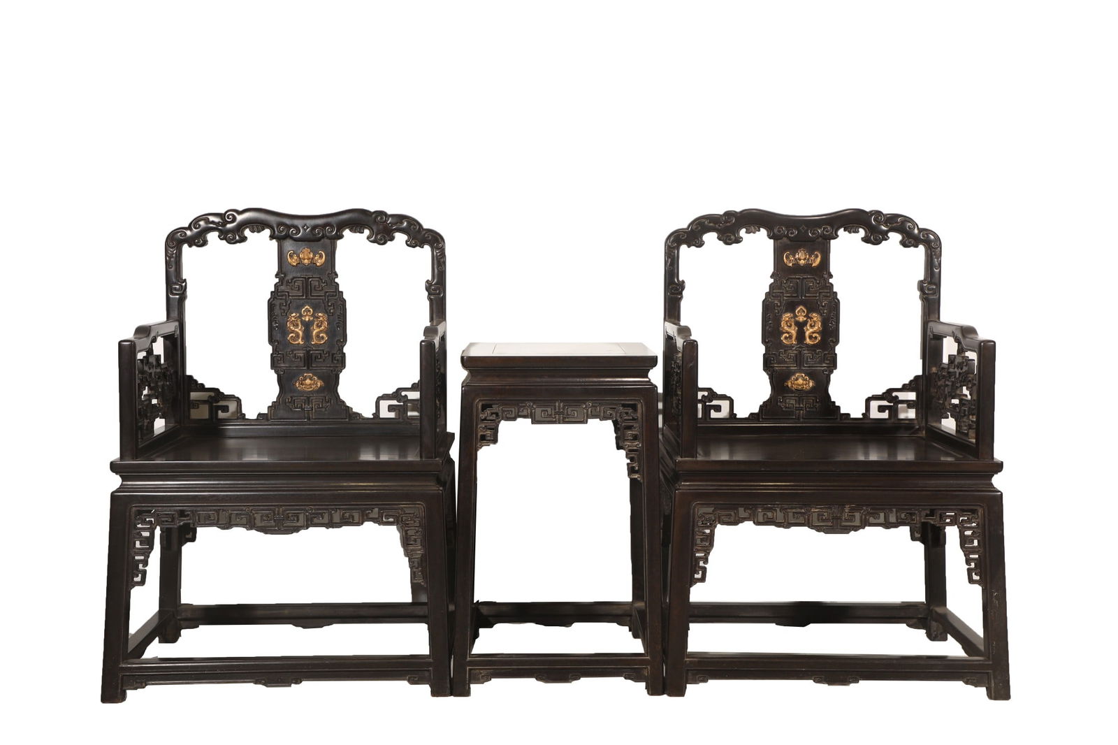A pair of Exquisite Zitanwood Inlaid Boxwood Ruyi Pattern Armchair: A pair of Exquisite Zitanwood Inlaid Boxwood Ruyi Pattern Armchair,Qing Dynasty, China,Size:66cmx51cmx99cm ????????????????,????