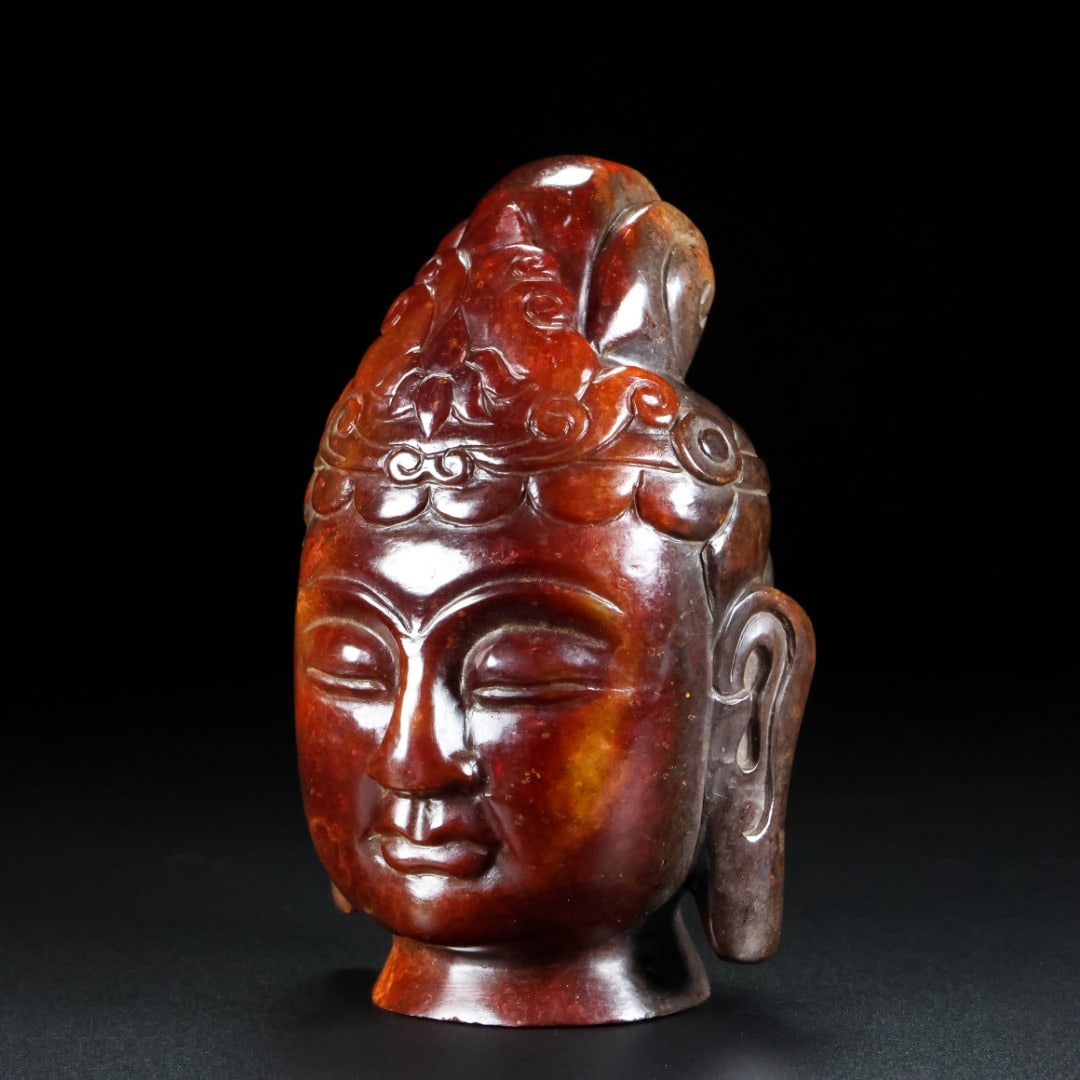A Exquisite Hetian Jade Buddha Head - 6