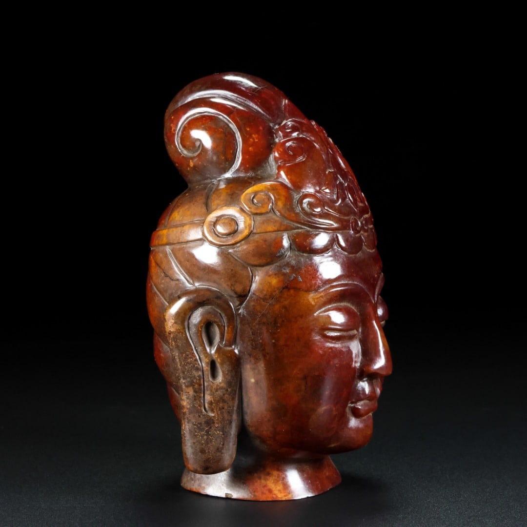 A Exquisite Hetian Jade Buddha Head - 7