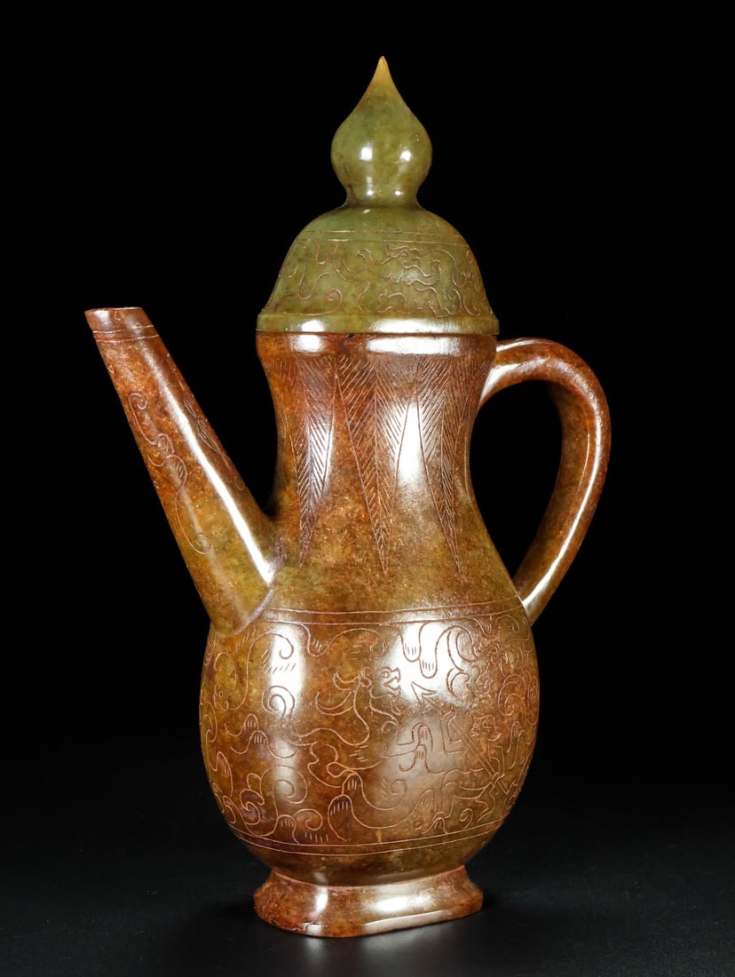 A Rare Hetian Jade Wine Pot - 2