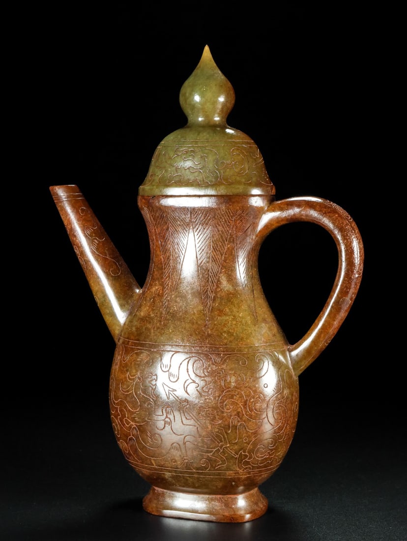 A Rare Hetian Jade Wine Pot - 3