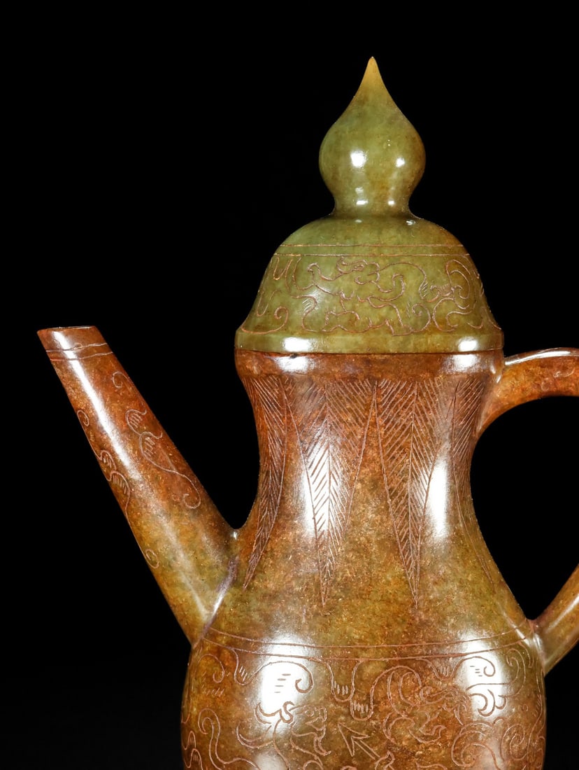 A Rare Hetian Jade Wine Pot - 4