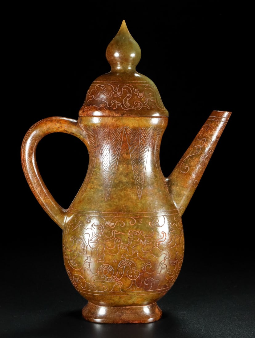 A Rare Hetian Jade Wine Pot - 6