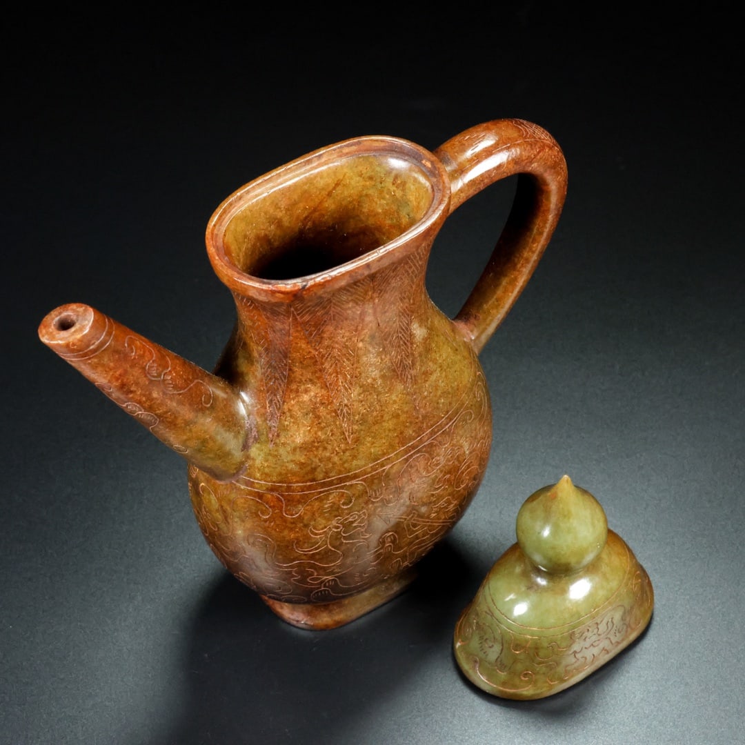 A Rare Hetian Jade Wine Pot - 8