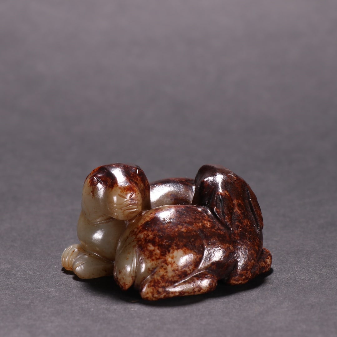 A Exquisite Hotan Jade Rabbit Ornament: A Exquisite Hotan Jade Rabbit Ornament,Han Dynasty, China,Size:5.4cmx5cmx3.2cm,Weight:124.6g ??????,????