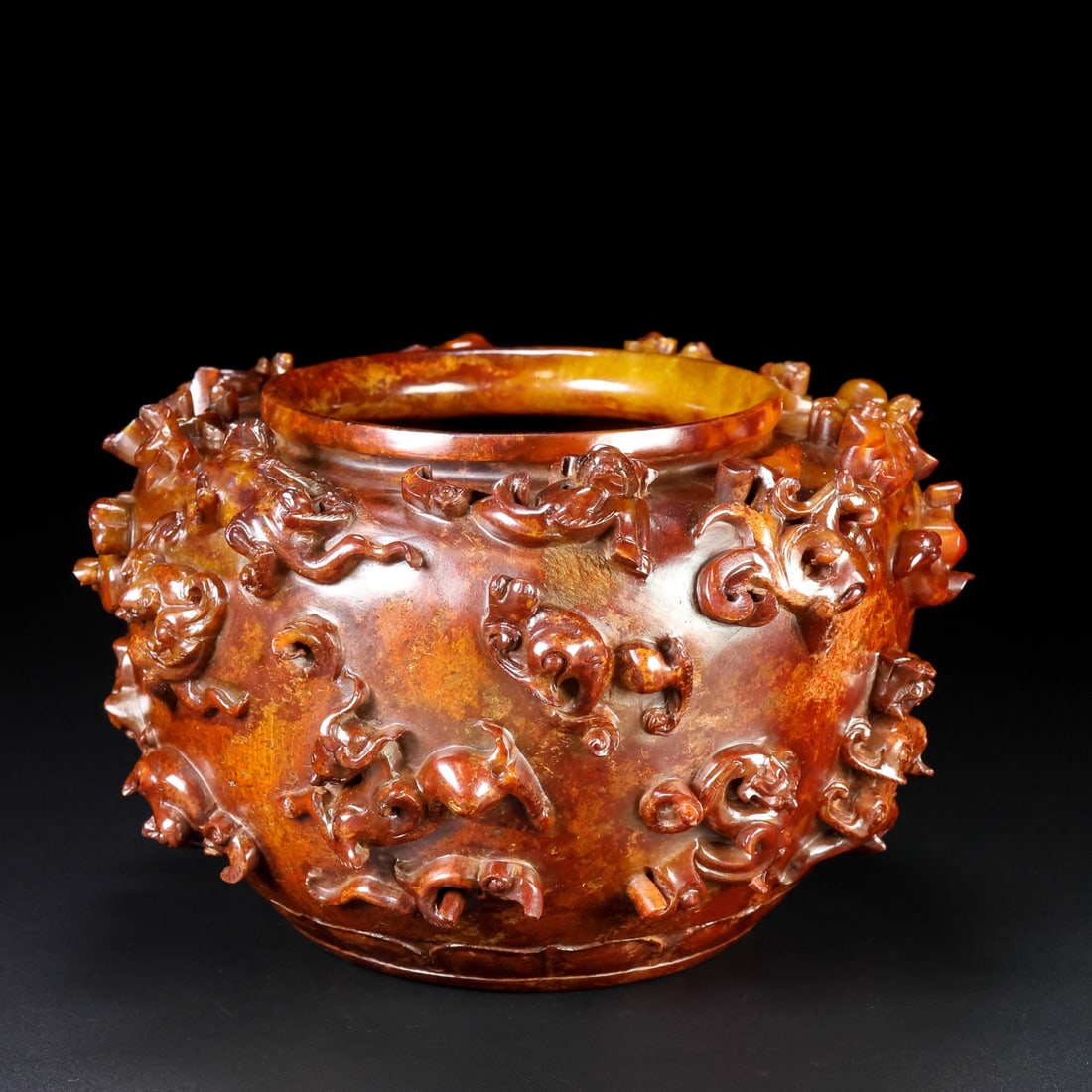 A Exquisite Hetian Jade Dragon Pattern Vat - 9