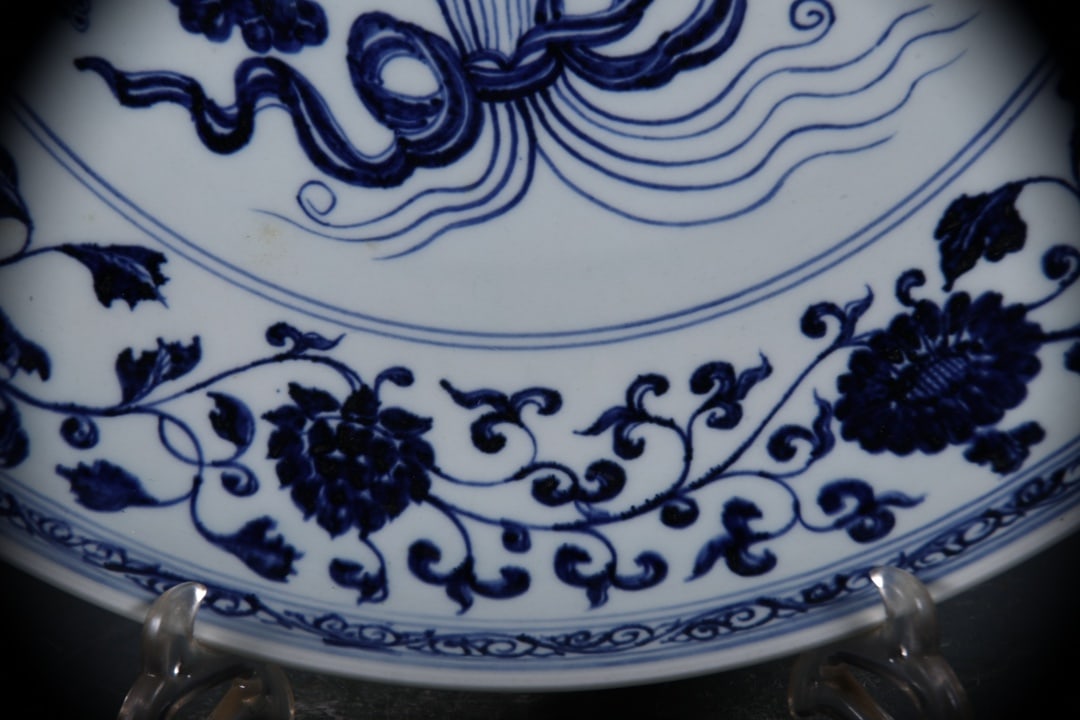 Blue and White Lotus Pattern Plate - 5
