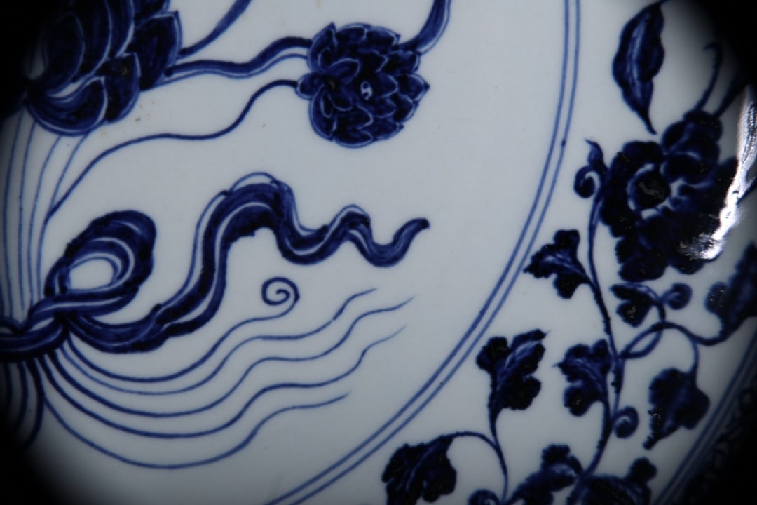 Blue and White Lotus Pattern Plate - 6