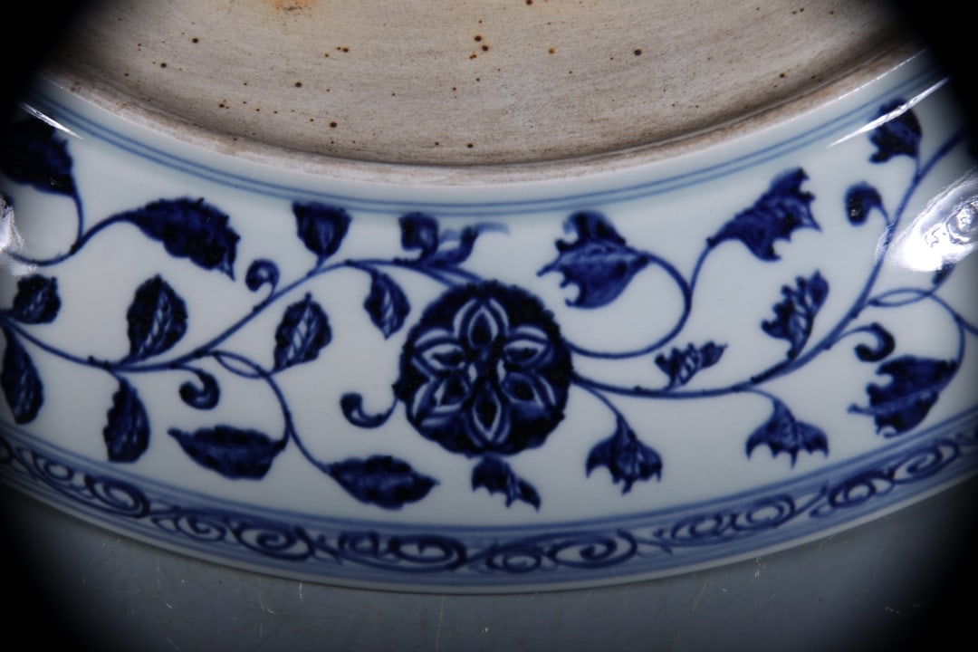 Blue and White Lotus Pattern Plate - 8