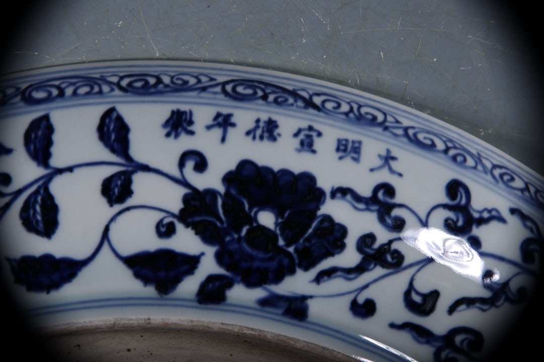 Blue and White Lotus Pattern Plate - 9