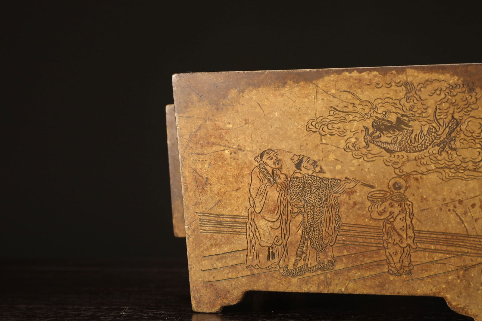 A Exquisite Coppery Figures Pattern Double-Ears Censer - 8