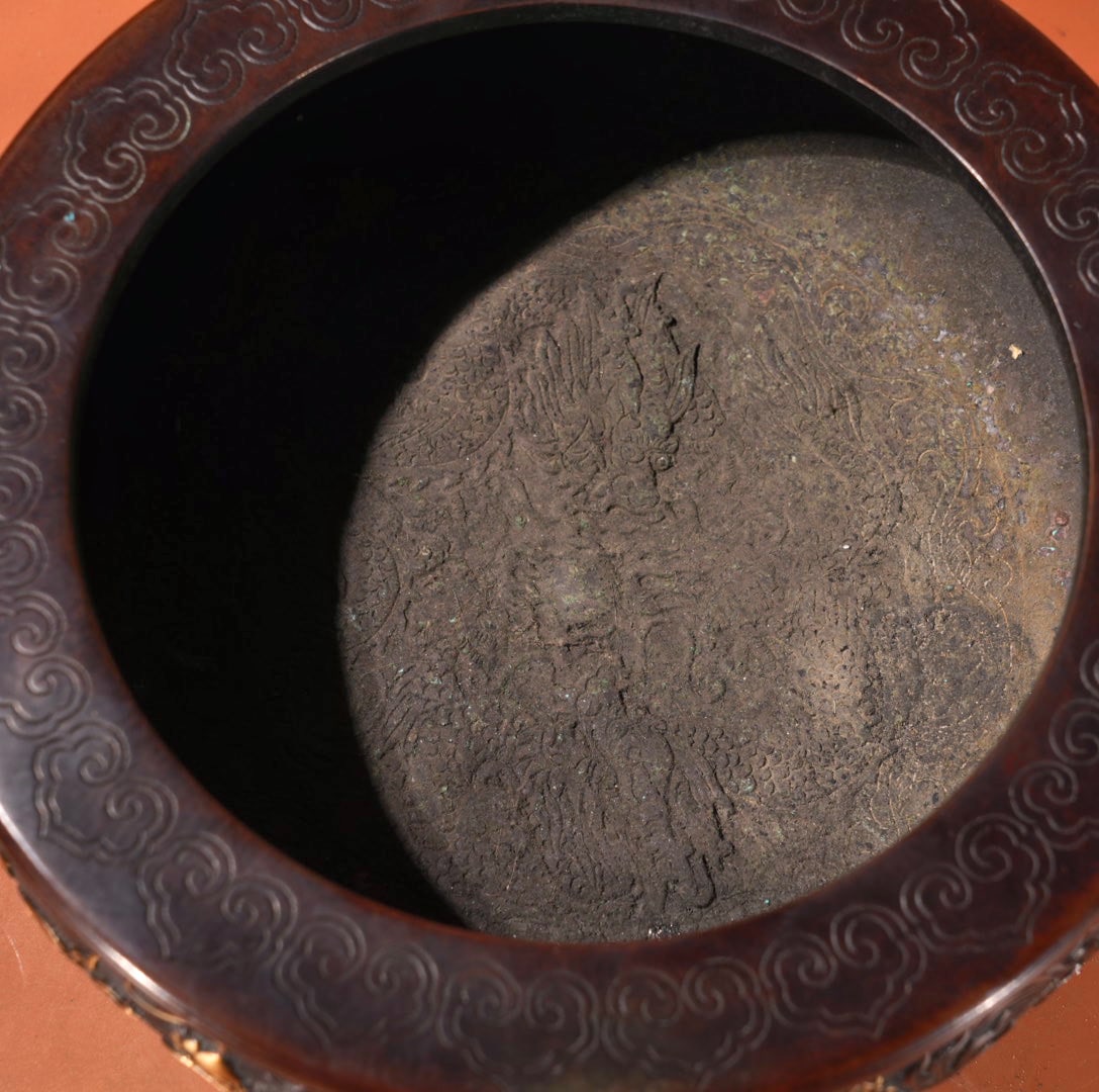 A Exquisite Gilt Bronze Dragon Pattern Basin - 7