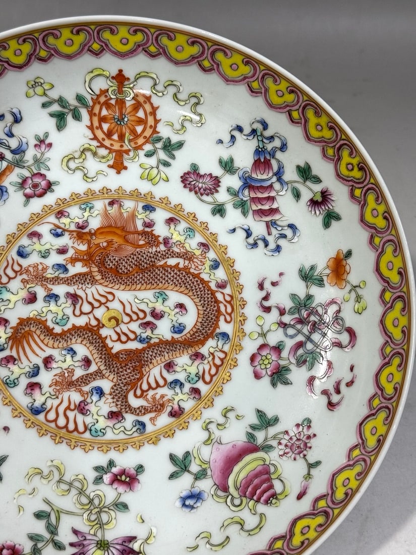 A Exquisite Doucai Dragon Pattern Plate - 4
