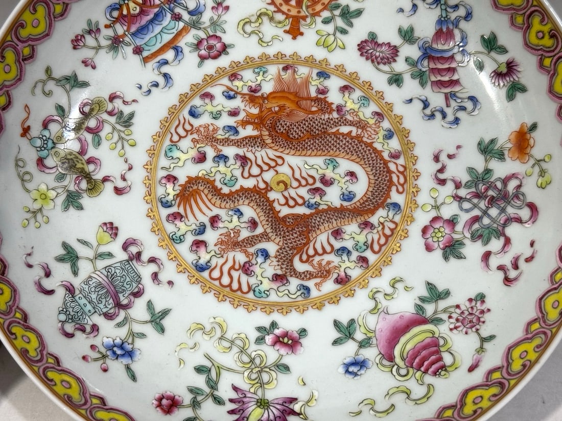 A Exquisite Doucai Dragon Pattern Plate - 6