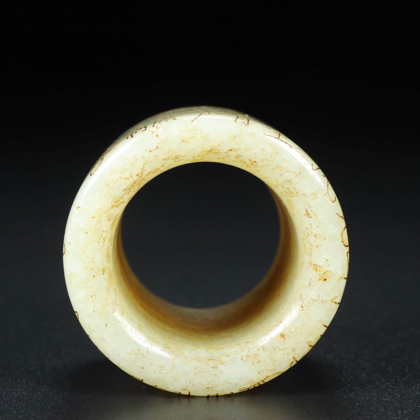 A Exquisite Hotan Jade Horse Pattern Thumb Ring - 8