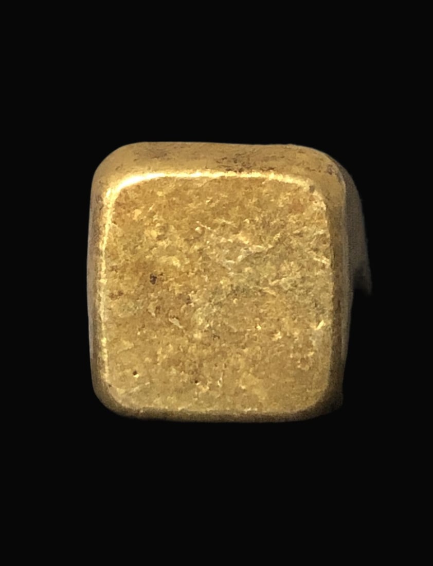 A Exquisite Gilt Bronze Figures Pattern Gold Ingot - 5